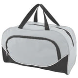 Сумка спортивная; серый с черным; 46х28х19 см; полиэстер
