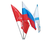 Флагшток-кронштейн козырьковый на 3 штока с древком 2 м Флагшток-кронштейн козырьковый на 3 штока с древком 2 м