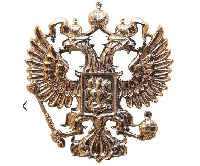 Гербовый орёл РФ, размер 6,5х7,5 см, металлонапыление Гербовый орёл РФ, размер 6,5х7,5 см, металлонапыление
