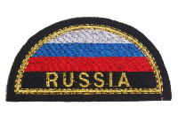 Шеврон флаг России полукруг с надписью РОССИЯ, 9х4,5 см Шеврон флаг России полукруг с надписью РОССИЯ, 9х4,5 см