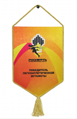Вымпел жесткий печатный со шнуром, 10х15 см